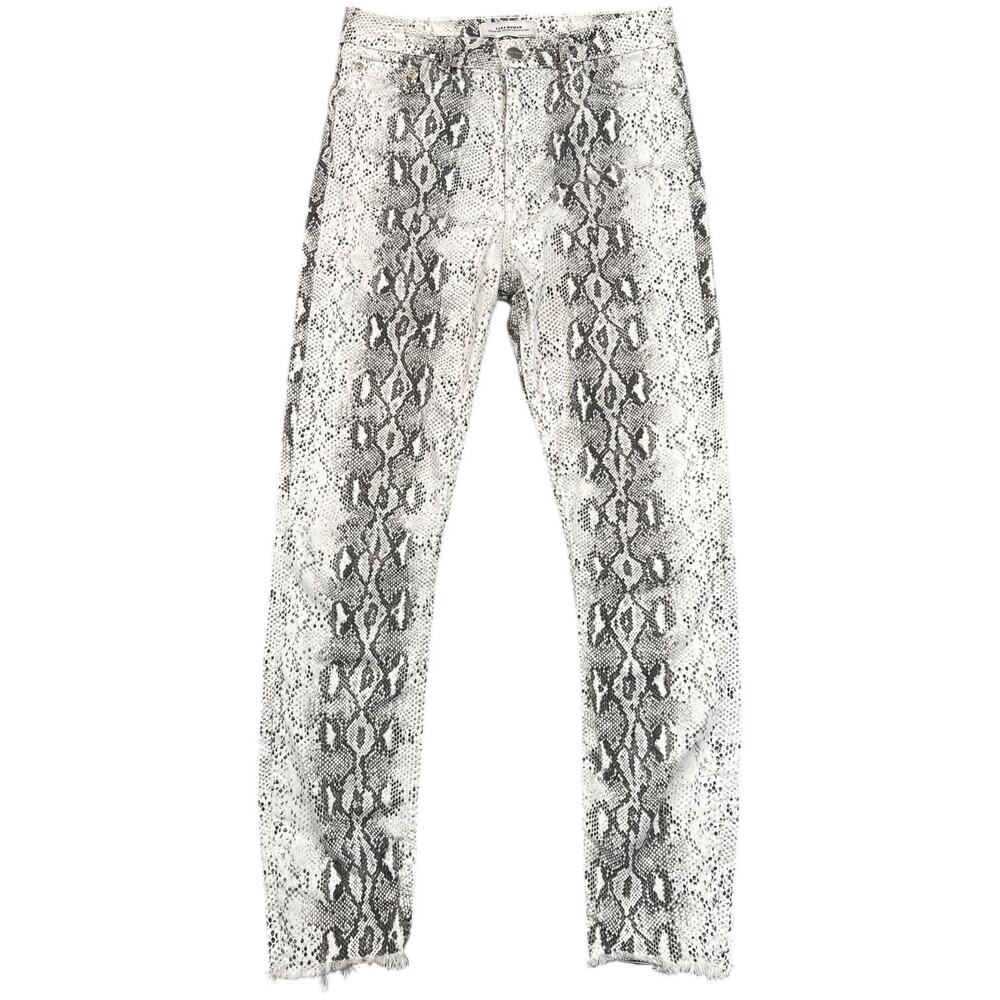 Zara Woman Premium Denim Snake-Print Jeans Skinny Ankle Stretch - US 8